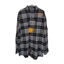 Ariat Rebar Flannel DuraStretch Work Shirt Mens XXL Charcoal Grey Check Thick