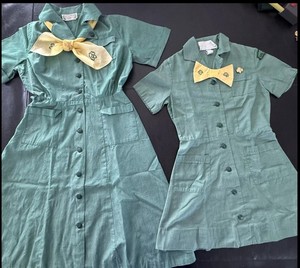 2 Vintage Girl Scout UNIFORMS-SUMMER INTERMEDIATE 1948-1963/JUNIOR 1963-1973