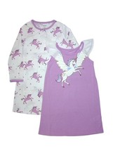 Carter's Girls' 2-Pack Nightgowns, Purple/White Unicorn, Size 2-3