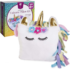 Unicorn Pillow Kit - No Sew Unicorn Craft Kit - Gifts for Girls, Arts and Crafts