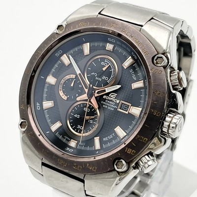 CASIO EDIFICE EFE-501 chronograph Sapphire glas WR100M silver buckle QZ Japan