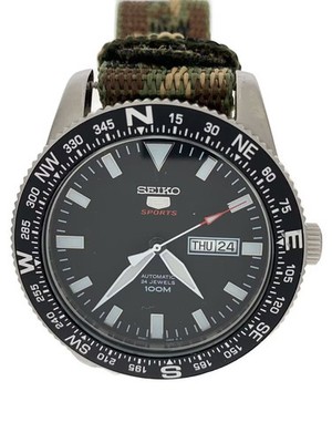 SEIKO Automatic Watch Analog Titanium BLK Multi color SS 4R36 04B0