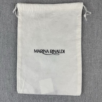 Vintage Marina Rinaldi White Drawstring Dust Bag Italy Designer Accessory Pouch