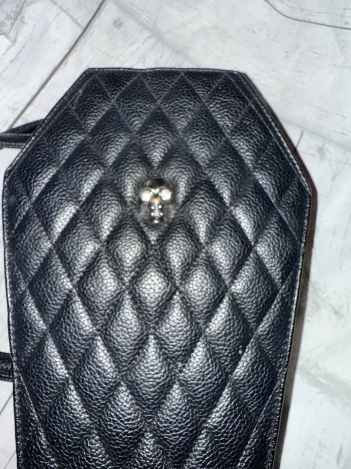 Lux DeVille Edición Limitada Elvira Negro Acolchado Mochila Bolso Cartera Foto 3 de 4