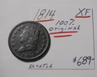 Photo of a 1814-P Large Cent from an eBay listing that sold on Jul 8, 2026