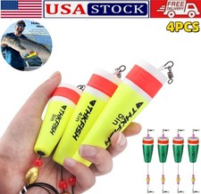 4PCS Fishing Floats Rigs Popping Corks for Saltwater Rattle Weighted Bobbers US
