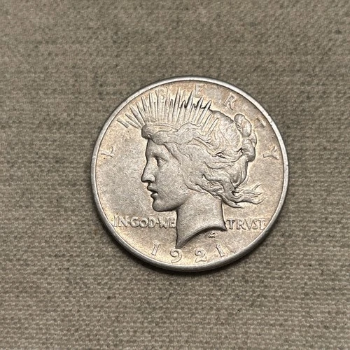 1921 $1 Peace Silver Dollar High Relief in VF Condition