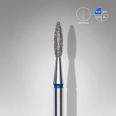 Diamantfräser Flamme Blau, Durchmesser 2.1 Mm / Arbeitsteil 8 Mm Staleks 