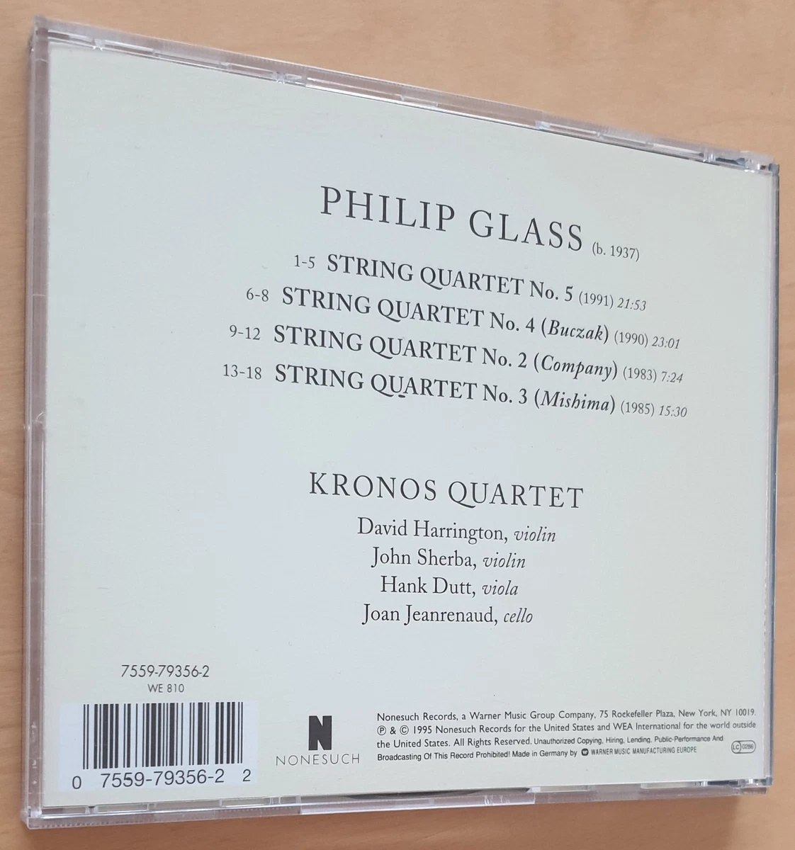 Kronos Quartet Performs Philip Glass by The Kronos Quartet (CD, 1995)