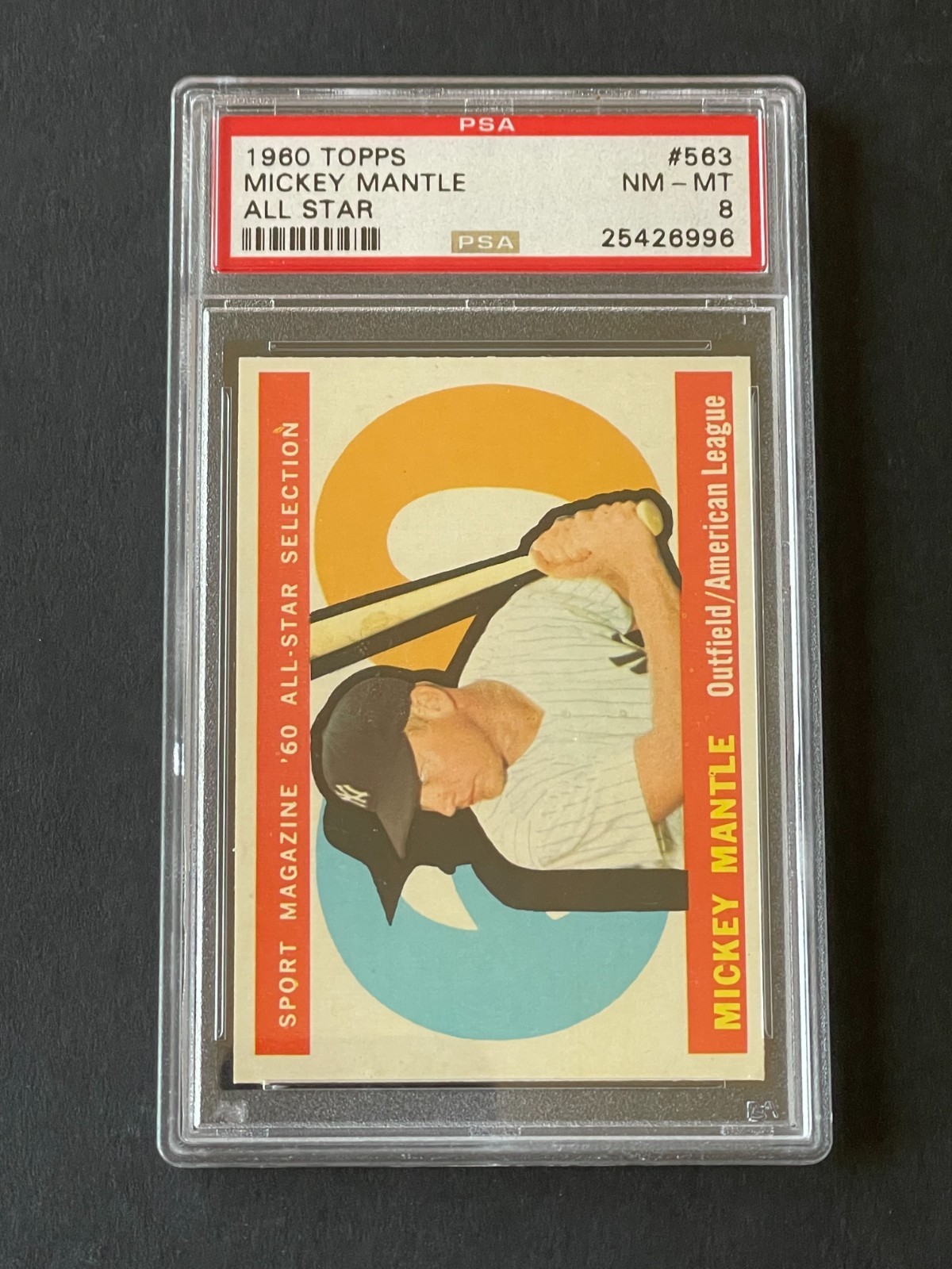 1960 Topps Mickey Mantle All Star PSA 8 NM-MT #563