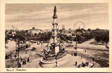 Wien Praterstern Tegetthoff Monument Riesenrad Austria Vintage Postcard B63