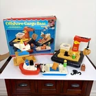 Vintage Fisher Price Offshore Cargo Base With Accessories 1979