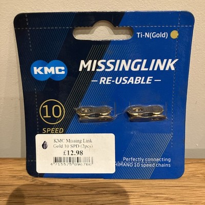KMC Missinglink TWO 10-fach GOLD Fahrrad Kettenglied, wiederverwendbar EPT A/Rostschutz