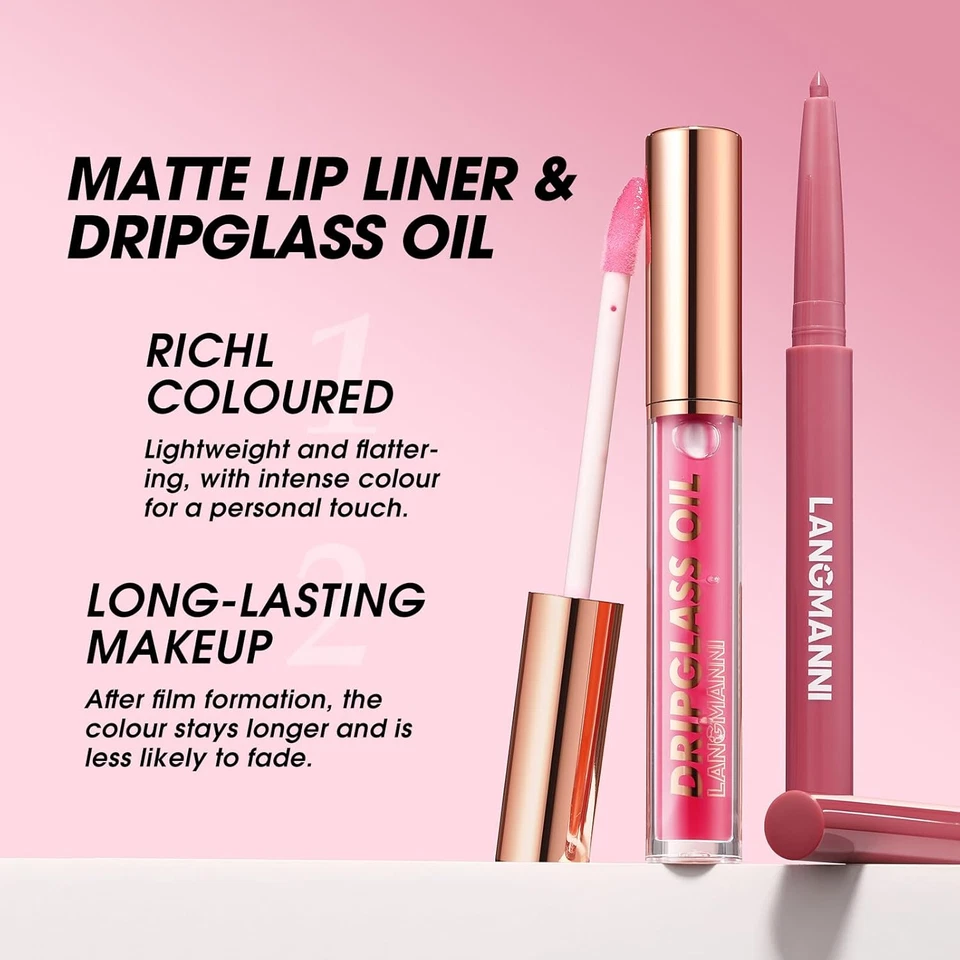 6 Matte Lip Liner with 6 Nourishing Lip Oil Lip Gloss Set, Long-Lasting and Hydr - Image 4 of 4