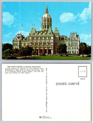 Hartford CT State Capitol Building Postcard French Gothic Architecture