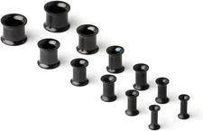 12Pcs Surgical Steel Screw Tunnel Gauge Ear Expander Stretching Kit Plugs Pierci