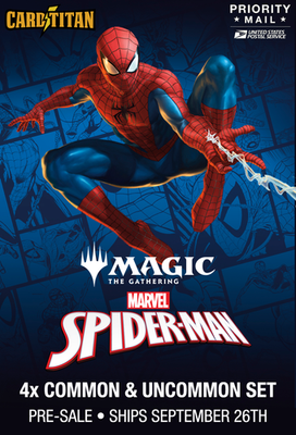 Magic MTG - MARVEL SPIDER-MAN - Complete Common & Uncommon Set x4