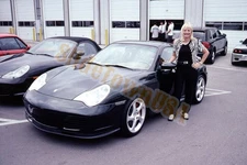 Vintage 35mm Kodachrome Slide Woman Model with Porsche Car Photo X-3916