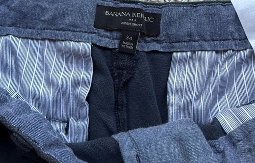 Men’s Banana Republic Navy Aiden Shorts Size 34 - Picture 3 of 3