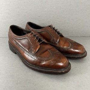 VTG Florsheim Imperial Brown Leather Longwing Brogue Derby Shoes Men 10 Heritage Florsheim Imperial Shoes Men 9.5D Brown Leather Longwing  main image 3