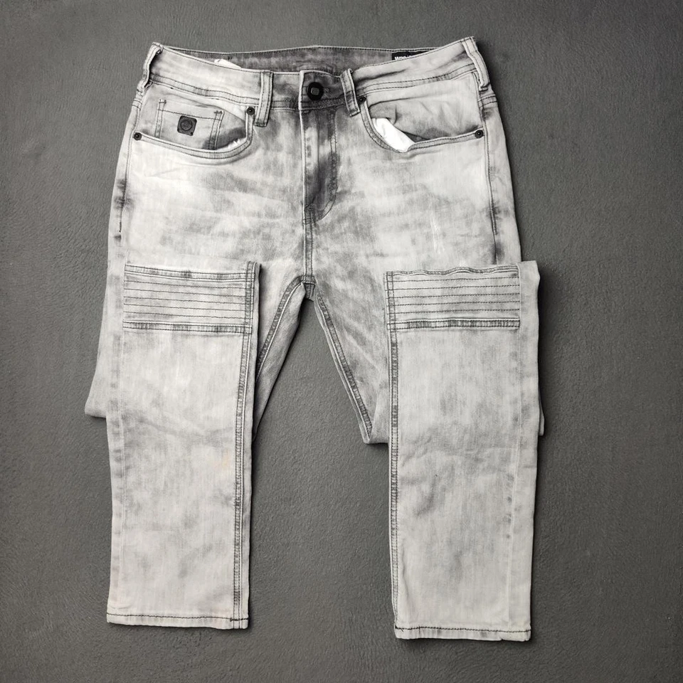 Мужские джинсы Buffalo David Bitton Max-x 30x34 серые узкие эластичные мотоциклетный стиль - Изображение 3 из 4