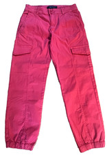 Sanctuary Standard Surplus Women's Cargo Pants Joggers Dark Pink Coral 27 EUC