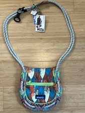 New Kavu Phoenix Feather Slingshot Bag Crossbody Rope Straps Colorful Purse Boho