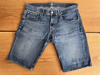 Seven for All Mankind Jeans Herren Short Bermuda Gr. 34 Blau, Stretch