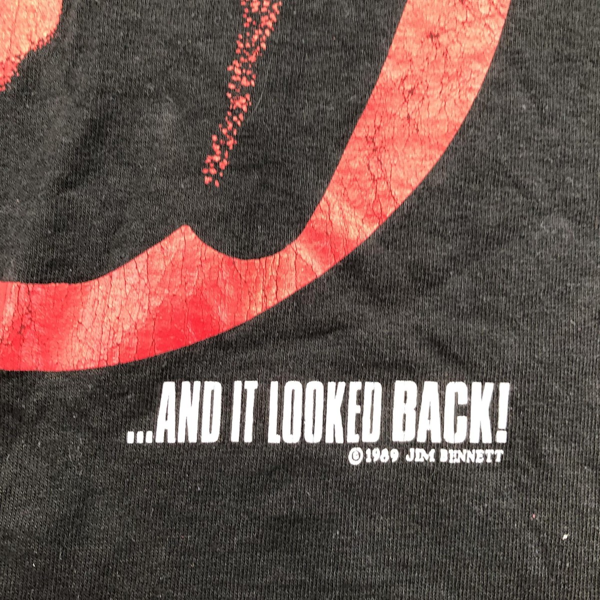 Vintage Jim Bennet Shirt Mens XL Black I Looked At Mars And It Looked Back 1996 View 5
