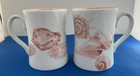 (2) Two Fitz & Floyd Coquille Cups Mugs Shell Beach Coffee Tea Vintage 1976