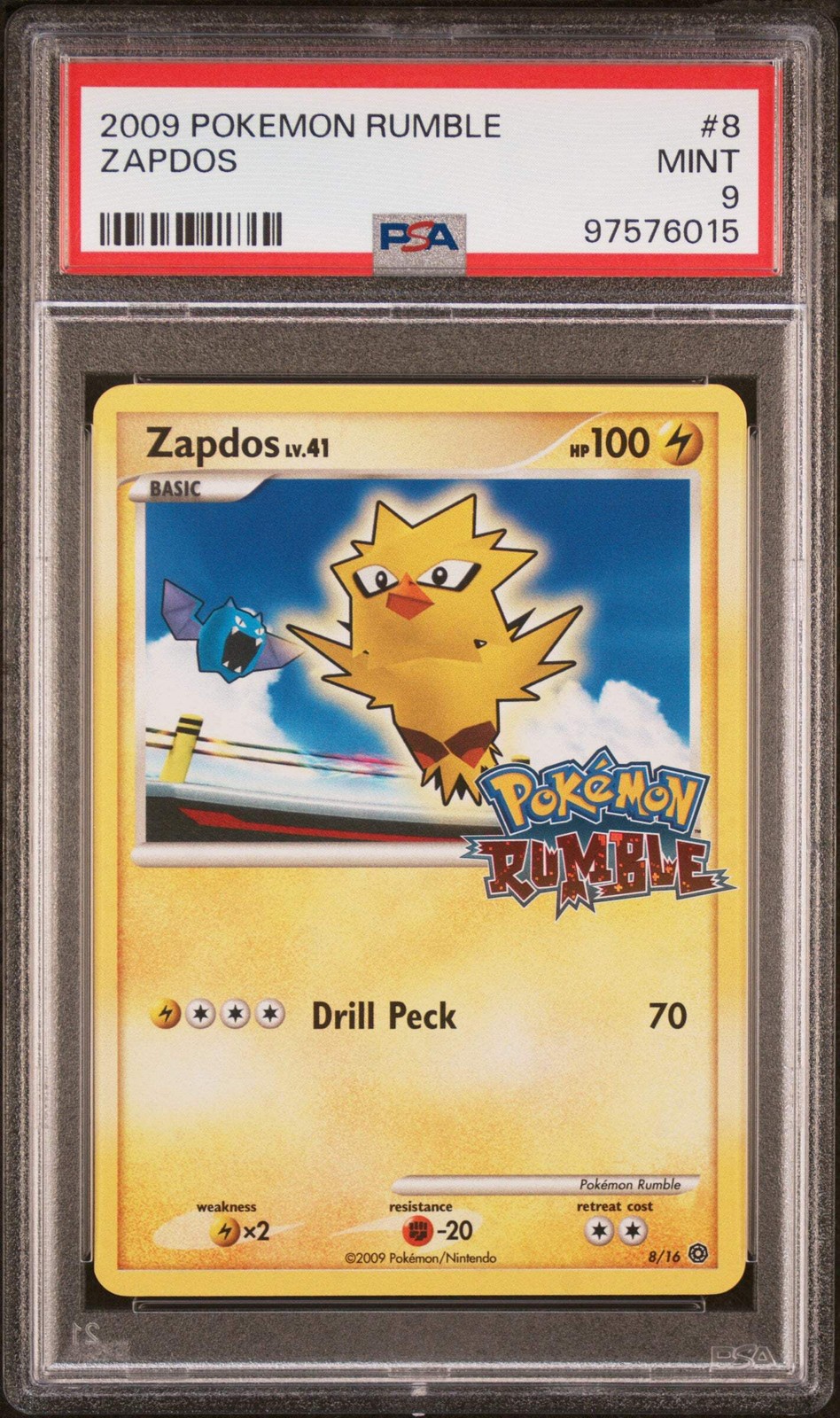 PSA 9 2009 POKEMON RUMBLE #8 ZAPDOS
