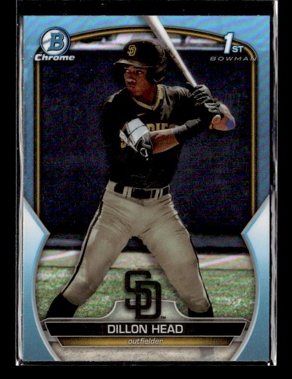 2023 Bowman Draft #BDC-7 Dillon Head Chrome Sky Blue Refractor San Diego Padres