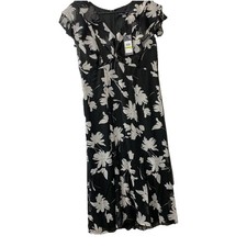 Tommy Hilfiger Women's Chiffon Flutter Sleeve and Hem V-Neck Midi Dress Size 14