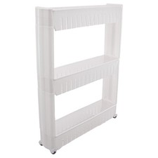 Slim 3-Tier Rolling Storage Cart That Fits Narrow Spaces  Rolls Easily