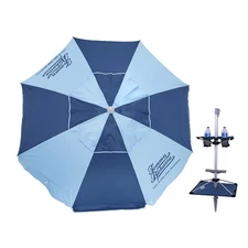 7 ft Fiberglass Tommy Bahama Beach Umbrella for Sand with Integrated Superior
