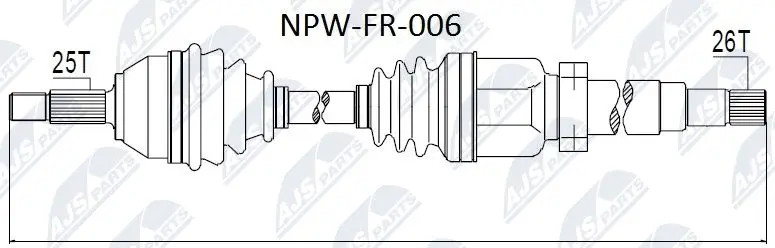 Driveshaft Front Axle Right Manual Transmission NPW-FR-006 NTY for FORD FOCUS I