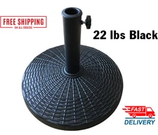 22 lbs Umbrella Base Black Patio Stand Outdoor Garden Heavy Duty Powder Coated