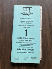 1981 Grand Trunk Western Railroad Employee Timetable #1 Detroit Toledo & Ironton