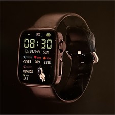 Happy Watch 1.81" LCD Heart Rate Sleep Multi-Sport Black Silicone Android iOS