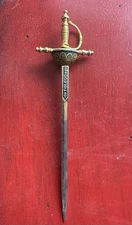 Vintage TOLEDO Spanish Ornate Sword Letter Opener L 7.5”