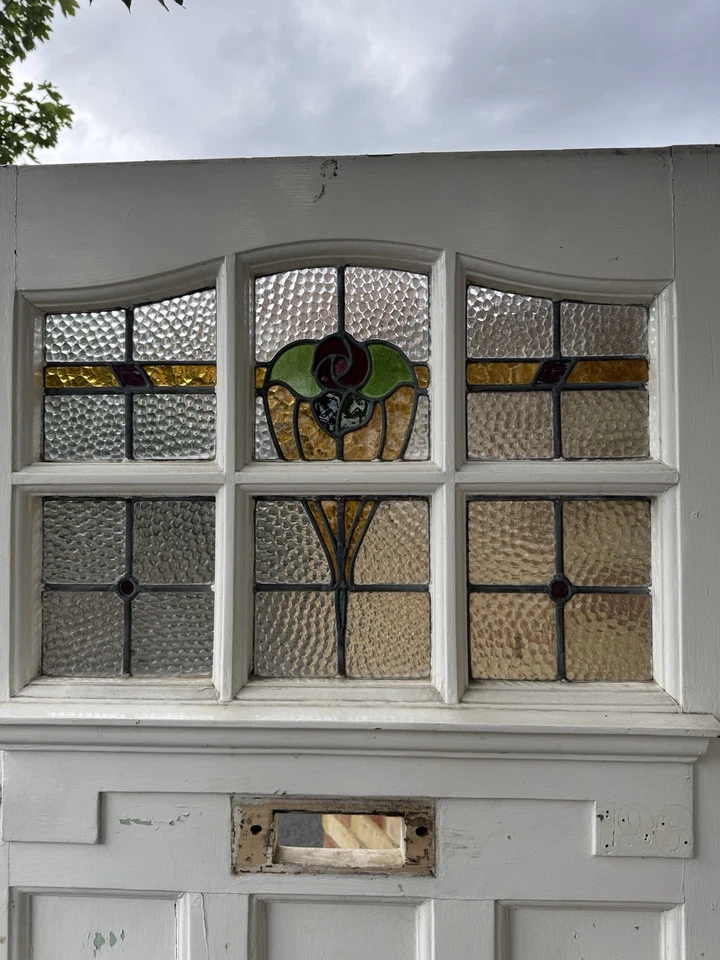 Reclaimed Victorian Stained Glass Wooden Panel Door 2065 Or 2075 x 860 Or 855mm - Image 4 of 4