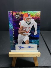 Tyler Brown Autograph 2024 Leaf Football Press Pass Blue 3/60 Auto