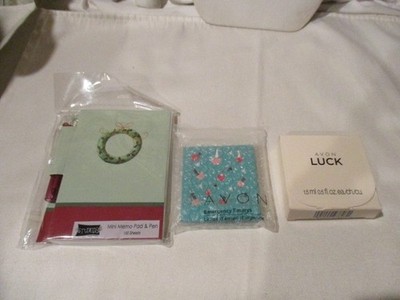 AVON Luck Sample Vials for Lady & Men, Pk Emery Boards & Mini Memo Pad & Pen