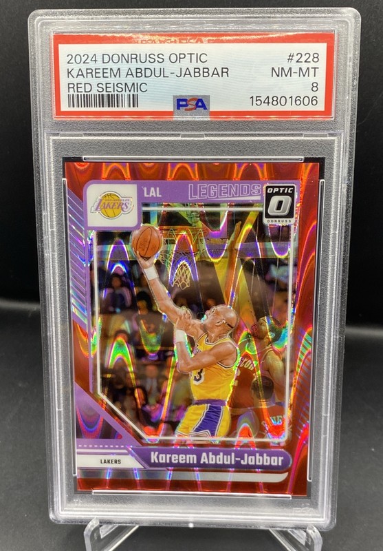2024-25 Panini Optic - Legends Kareem Abdul-Jabbar #228 Red Seismic PSA 8