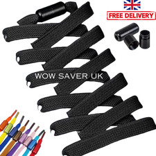 No tie Elastic Flat  Shoelaces Kids Adult  Trainer laces Easy Lazy  flexible