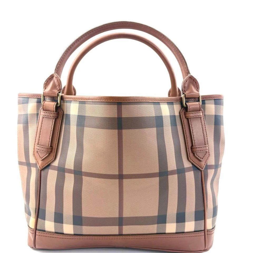 Burberry Nova Check PVC Cuero A4 Hombre Maletín Bolso Escolar Marrón 28cm Foto 2 de 4