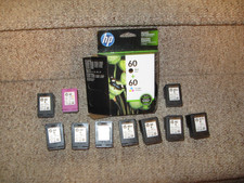 10 Empty Hewlett Packard HP 60 ink cartridges for refill NEVER REFILLED VIRGIN