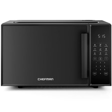 Chefman 0.9 cu ft 900W Microwave 10-Level 6 Presets Child Lock Mute Black