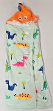 Bath Towel Hooded Green Dinosaur Youth One Size By Members Mark