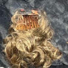New Twist Up Messy Curls Hairpiece W/ Hair Comb-Lt Brown W/gold Highlights